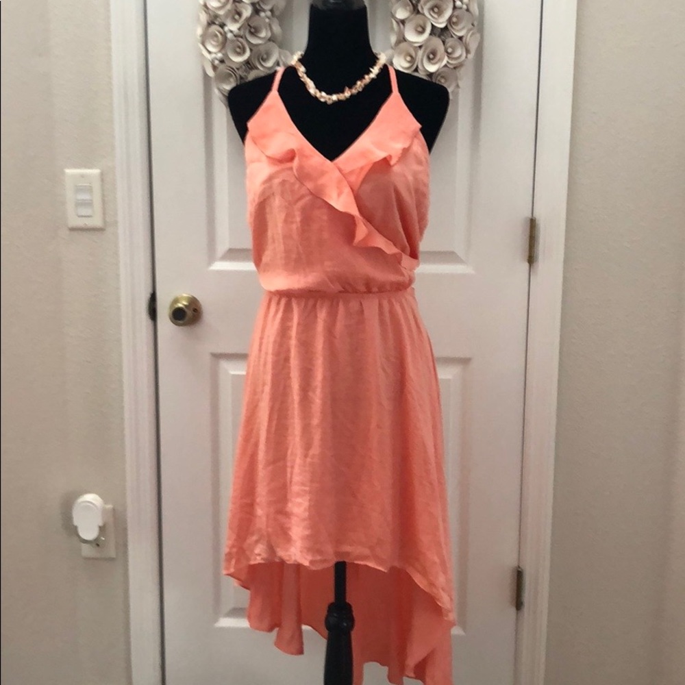 Coral Sexy strappy highlow dress - Picture 4 of 8